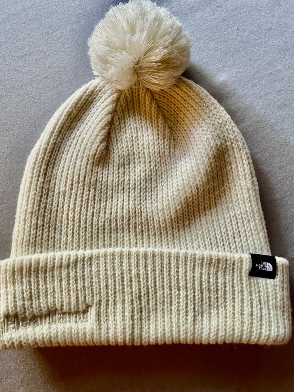 The North Face Pom Beanie Ivory Heartland Embroidered One Size